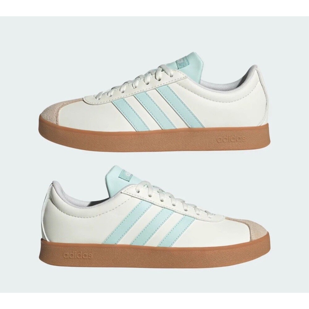 Adidas VL Court base Women's Sneakers Casual JI1767 Shoes White Turquoise NEW